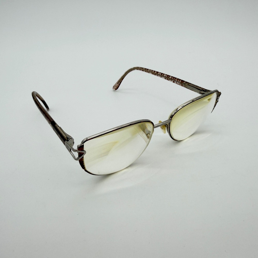 Luxottica Gail Eyeglasses Chrome Beige Metal‎ Tortoise Frames 55-16-130 Italy